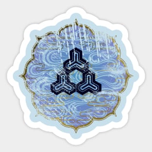 Distressed Japanese geometry Sticker